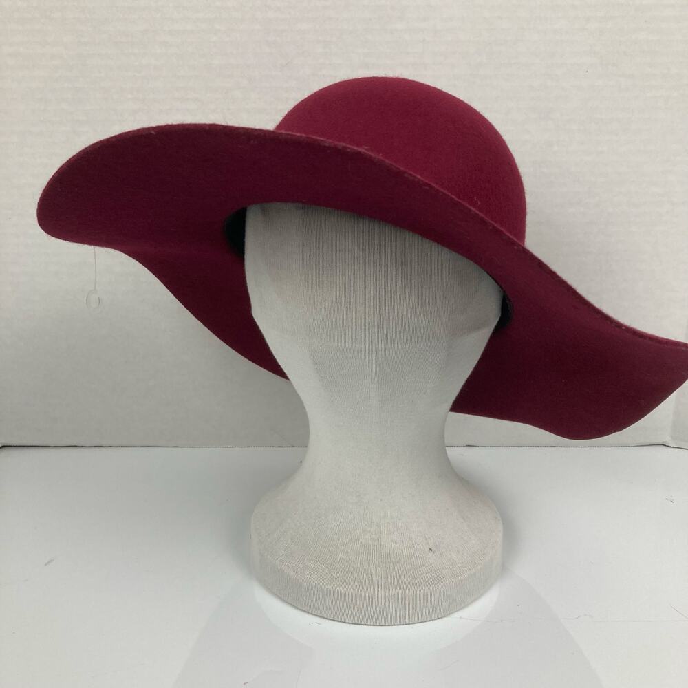 Wool Felt Hat Womens Plum Purple Wine Floppy Wide Brim Boho Chic Romantic Fall